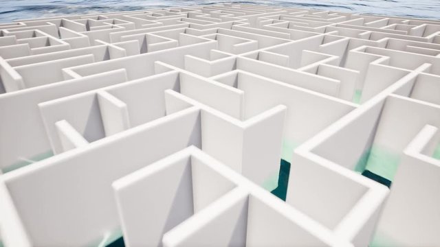 Success concept in white maze