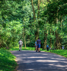 Park on the Golden Age housing estate, Kraków, Poland