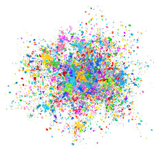 Multi-colored vector background of colorful drops and splashes of paint.Holi Festival of Colors Vector Illustration