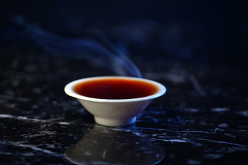 Black Hot Chinese tea cup