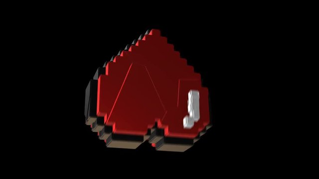 8 bits pixel hearts animation. Retro arcade video game Valentine&acute;s Day background.