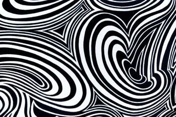 Abstraktes Muster in schwarz und weiß - Detail eines Gewebes aus den 80iger Jahren