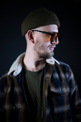 Obraz premium Hipster handsome male model with beard