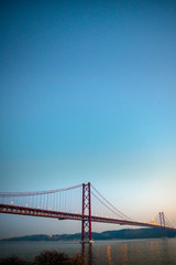 25 april bridge landscape in Lisbon, Portugal