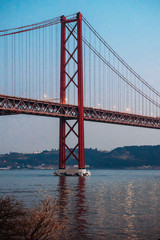 25 april bridge landscape in Lisbon, Portugal