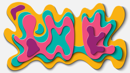 3D Abstract Background vector with Arise Paper Cut Style