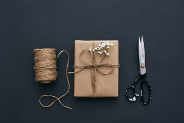 Handmade with love! Gift box in kraft brown paper for special days