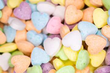 candy, love hart colorful closeup with background