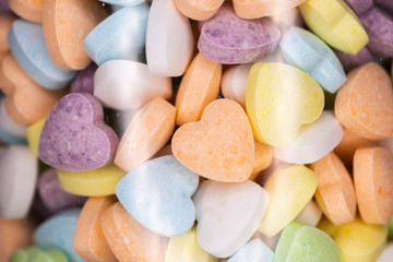 candy, love hart colorful closeup with background