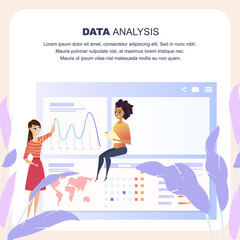 Big Data Analysis Grath Businesswoman Character