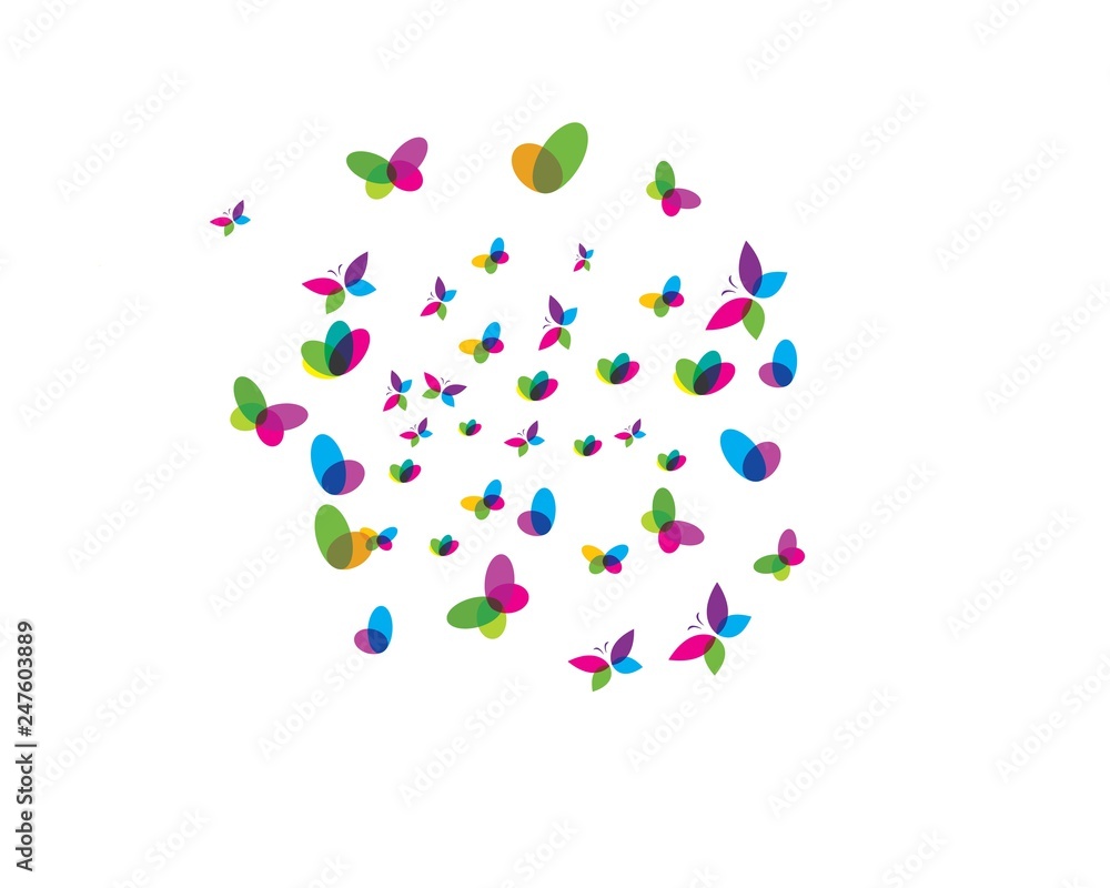 Wall mural butterfly logo vector template