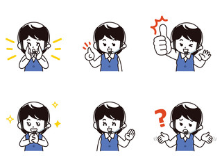 女性テレフォンオペレーターセット