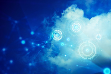 ai robotic, social internet of things, technology abstract futuristic cyber net web connect to...