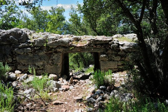 The ruins of an ancient city of Hydas near Marmaris, Turkey