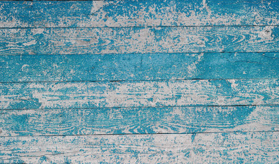 Fototapeta na wymiar background of wooden boards with blue paint
