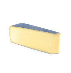 piece of cheese on white background