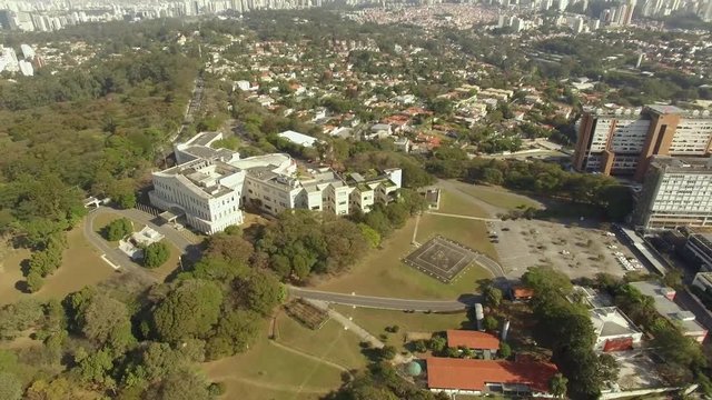 Bandeirantes Palace, Government of the State of Sao Paulo, in the Morumbi neighborhood, Brazil South America Photo drone: 07/15/2018 
