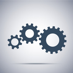 cogwheels icon. Flat design vector element. Technical illustration of gears