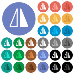 Flip horizontal round flat multi colored icons