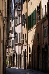 Classic old street in the center of Florence, Italy
