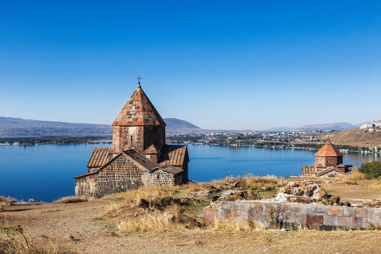 Sevanavank monastery on the North-West coast of lake Sevan, Gegharkunik province, Armenia.