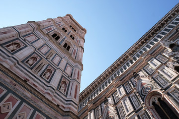 Bell tower of the Cattedrale di Santa Maria del Fiore (Cathedral of Saint Mary of the Flower) is...