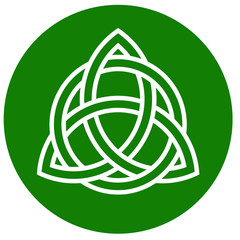 celtic knot icon in green circle