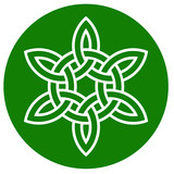 celtic knot vector in green circle