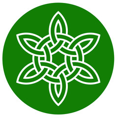 celtic knot vector in green circle