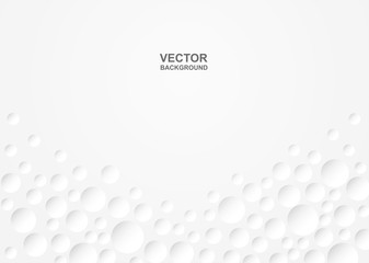 Abstract.  Embossed circle white Background ,light and shadow. copy space .Vector