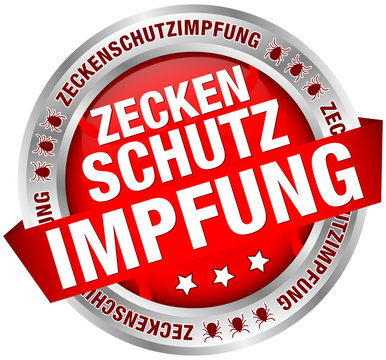 Button Banner "Zeckenschutzimpfung" rot/silber