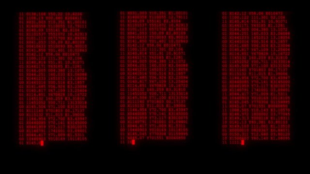 encrypted fast long scrolling programming security hacking code data flow stream on red display new quality numbers letters coding techno joyful video 4k stock footage