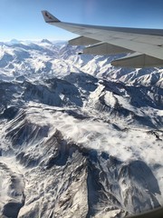 Flying ove the mountains