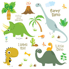 Cute dinosaurs set