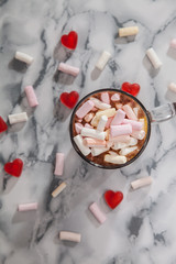 Obraz na płótnie Canvas Lovely cappuccino with marmalade and marshmallows