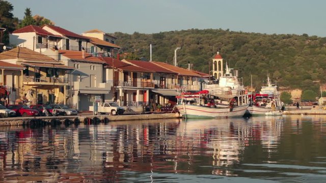 Early morning at Little Port Vathi harbour, Meganisi Island, Greece