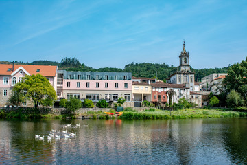 Fototapeta na wymiar View of the river Vez in Arcos de Valdevez, Portugal