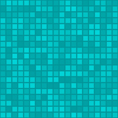 Abstract seamless pattern of small squares or pixels in light blue colors