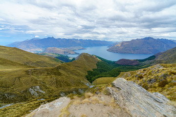 hiking the ben lomond track, view of lake wakatipu at queenstown, new zealand 46