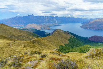 hiking the ben lomond track, view of lake wakatipu at queenstown, new zealand 39