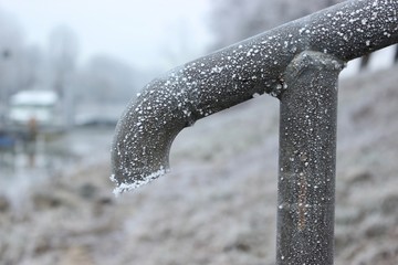 frost on a metal surface