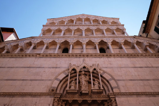 Portal of Saint Michele in Borgo church in Pisa, Italy