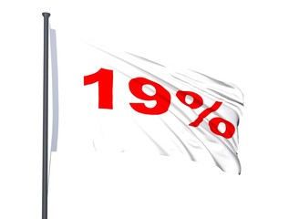Flagge weiß-rot 19% Fahne