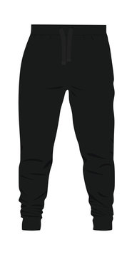 Black  Tracksuit Bottom. Vector Illustration