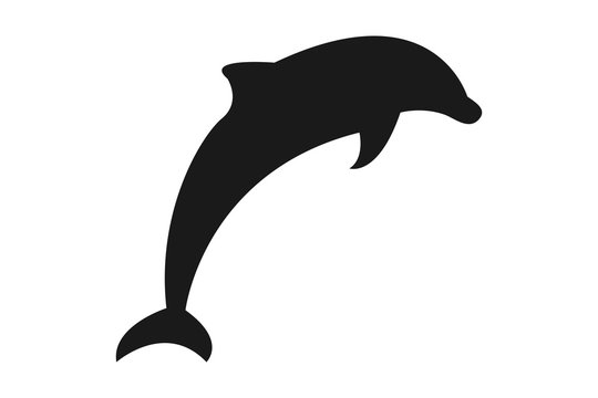 Silueta negra de delf&iacute;n.