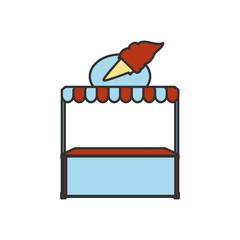 ice cream shop kiosk isolated icon