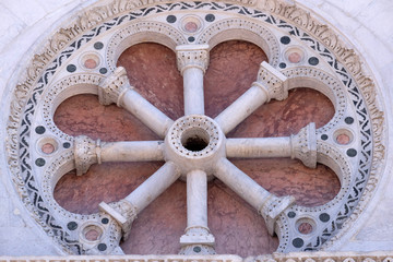Rosette of the San Michele in Foro Church in Lucca, Italy