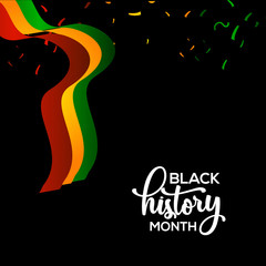 Obraz premium Black History Month Vector Template Design Illustration