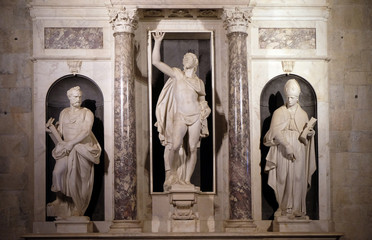 Resurrection of Christ altar in the chapel of Liberty by  Giambologna in the Cathedral of St Martin in Lucca, Italy