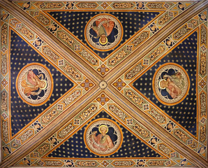 Fresco painting on the ceiling of the Cathedral of St Martin in Lucca, Italy